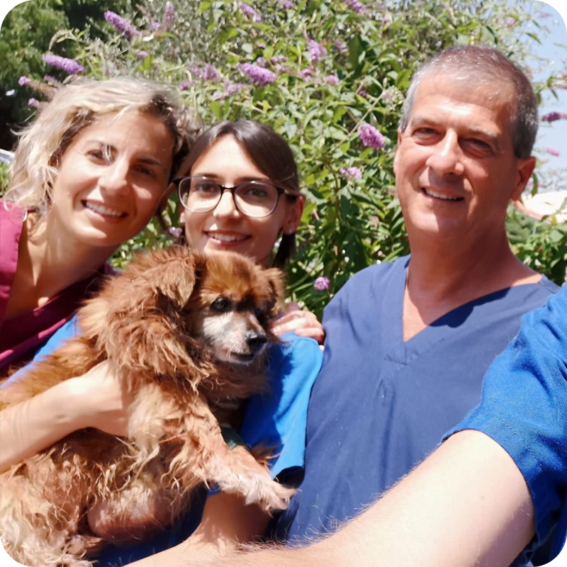 Alcuni medici veterinari, membri del team della Clinica Veterinaria Haziel e i due medici veterinari specializzati in animali esotici e non convenzionali